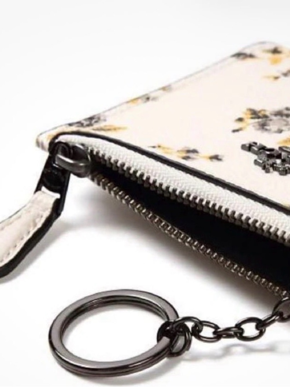 Coach Mini Skinny ID Case and Zip Section featuring a prairie floral print - Picture 6 of 7